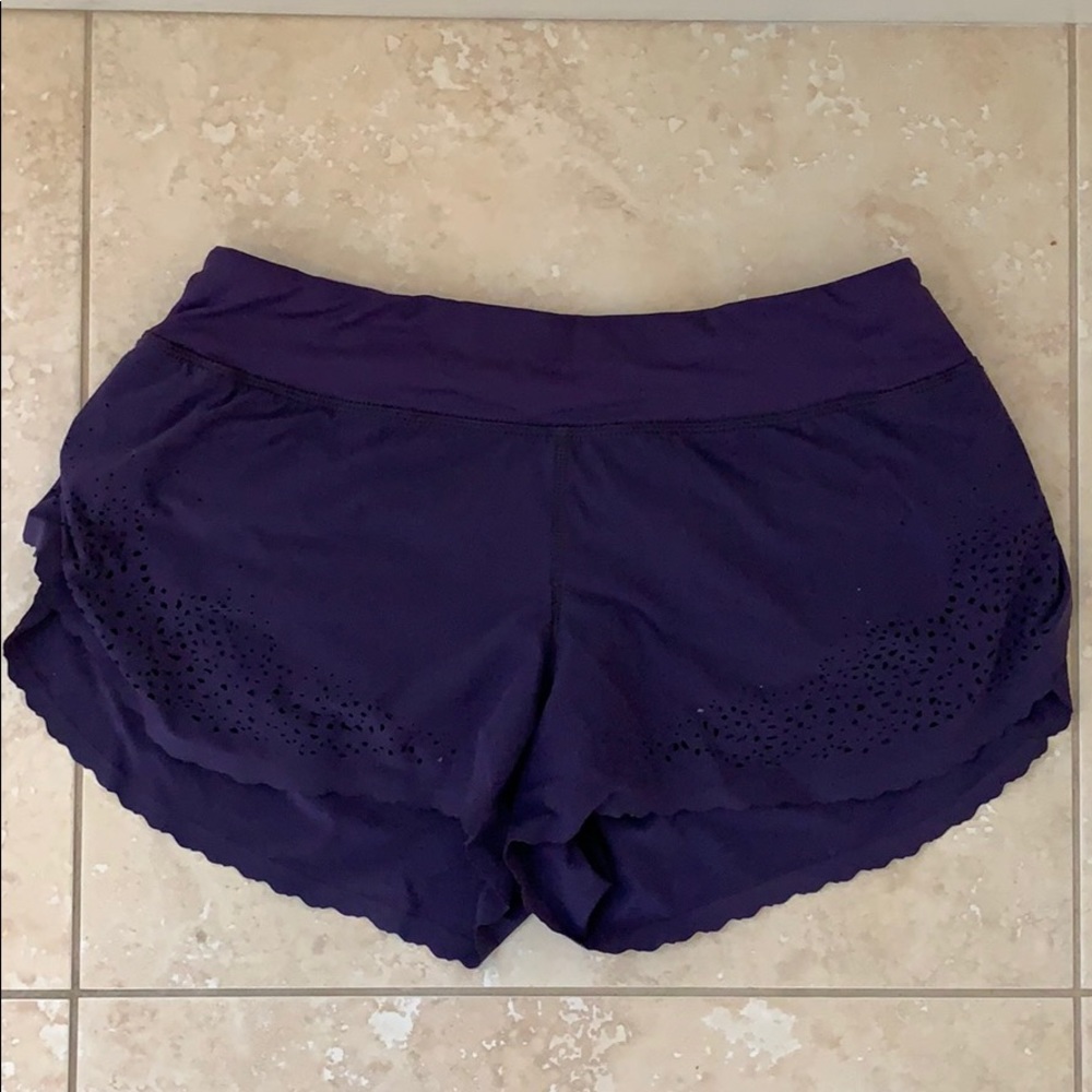 Purple laser cut Lululemon shorts